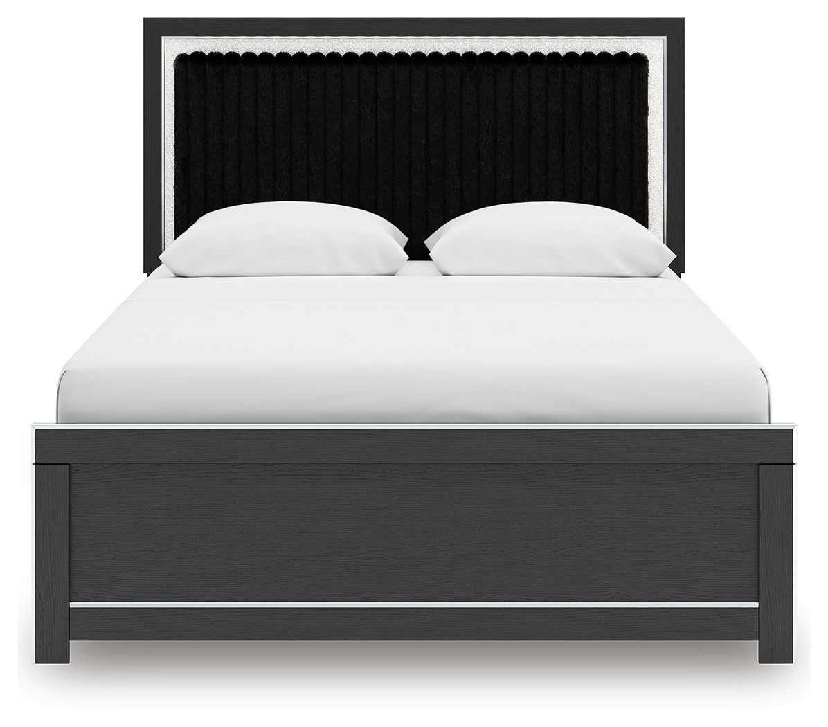 Zuraleus - 4 Pc. - Queen Upholstered Bed With Roll Slats, Dresser, Mirror And Nightstand - Black