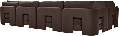 Hammond - Velvet Performance Fabric Upholstered 5 Piece L-Shaped Sectional