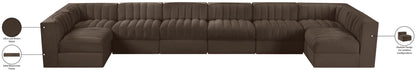 Rummi - Velvet Performance Fabric Upholstered 8 Piece Modular Sectional (With 2 Corner Chairs)