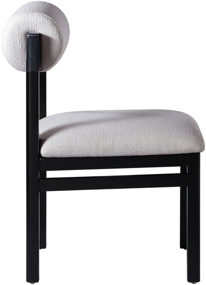 Roundhill - Fabric Dining Chair (Set of 2) - Black Frame