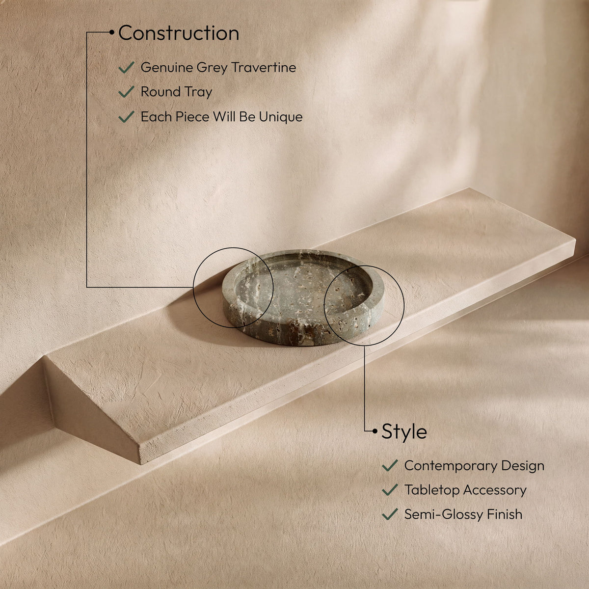 Dimitri - Travertine Tray