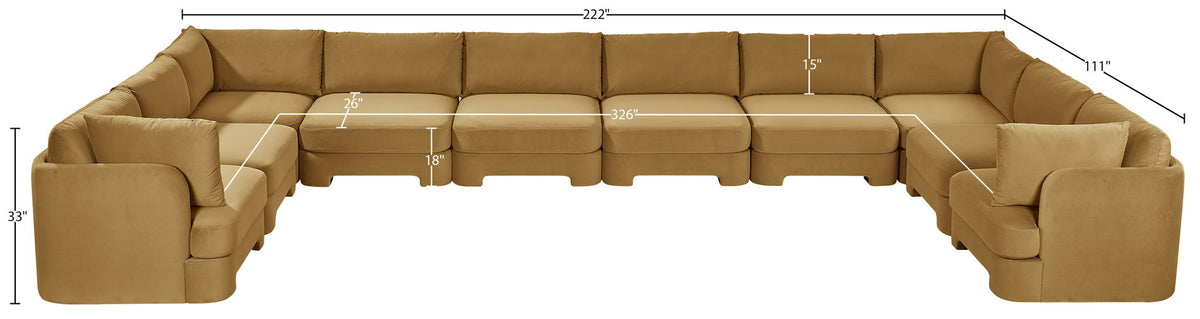 Hammond - Velvet Performance Fabric Upholstered 10 Piece Sectional