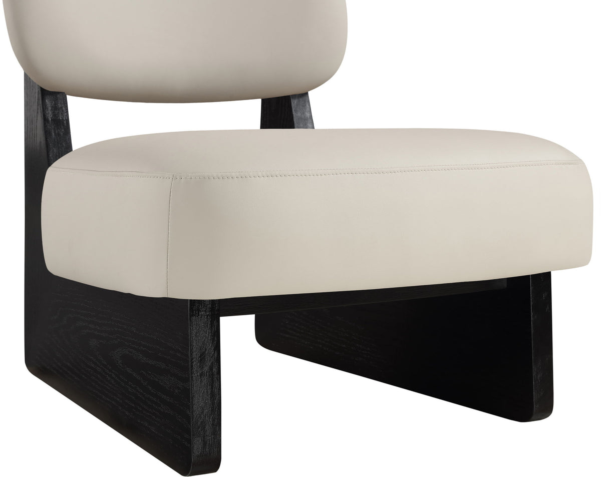 Vetra - Vegan Leather Upholstered Accent Chair - Taupe / Painted Black