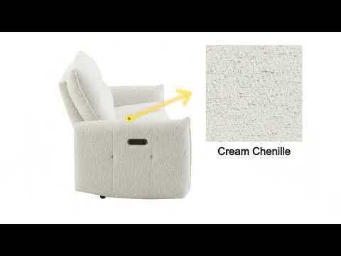 Lalisa - Power Motion Recliner With USB Port - Cream Chenille