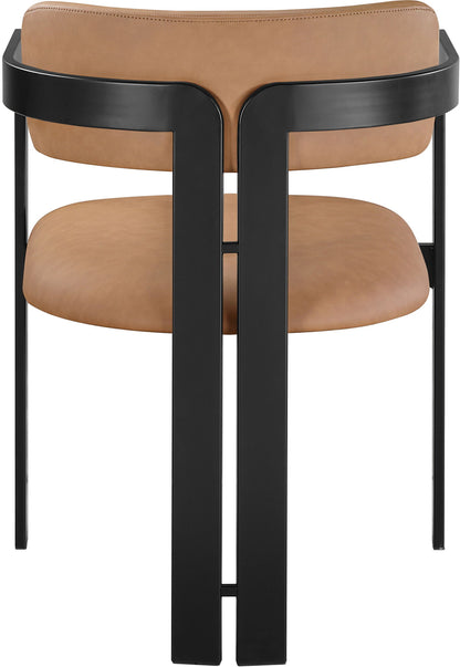 Aurum - Vegan Leather Upholstered Dining Chair With Graphite Black Base (Set of 2)