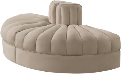 Rummi - Velvet Performance Fabric Upholstered 2 Piece Rounded Modular Loveseat