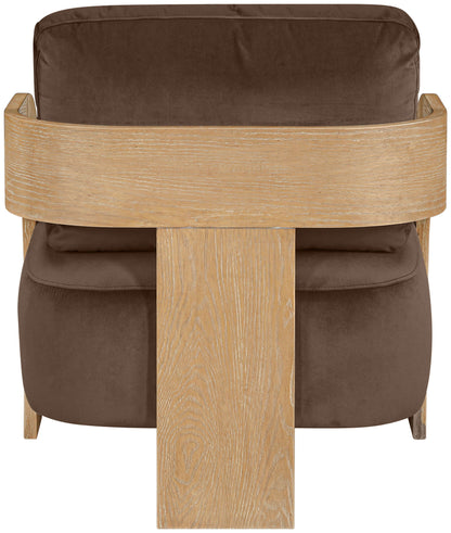 Cedra - Velvet Performance Fabric Upholstered Accent Chair - Natural Frame