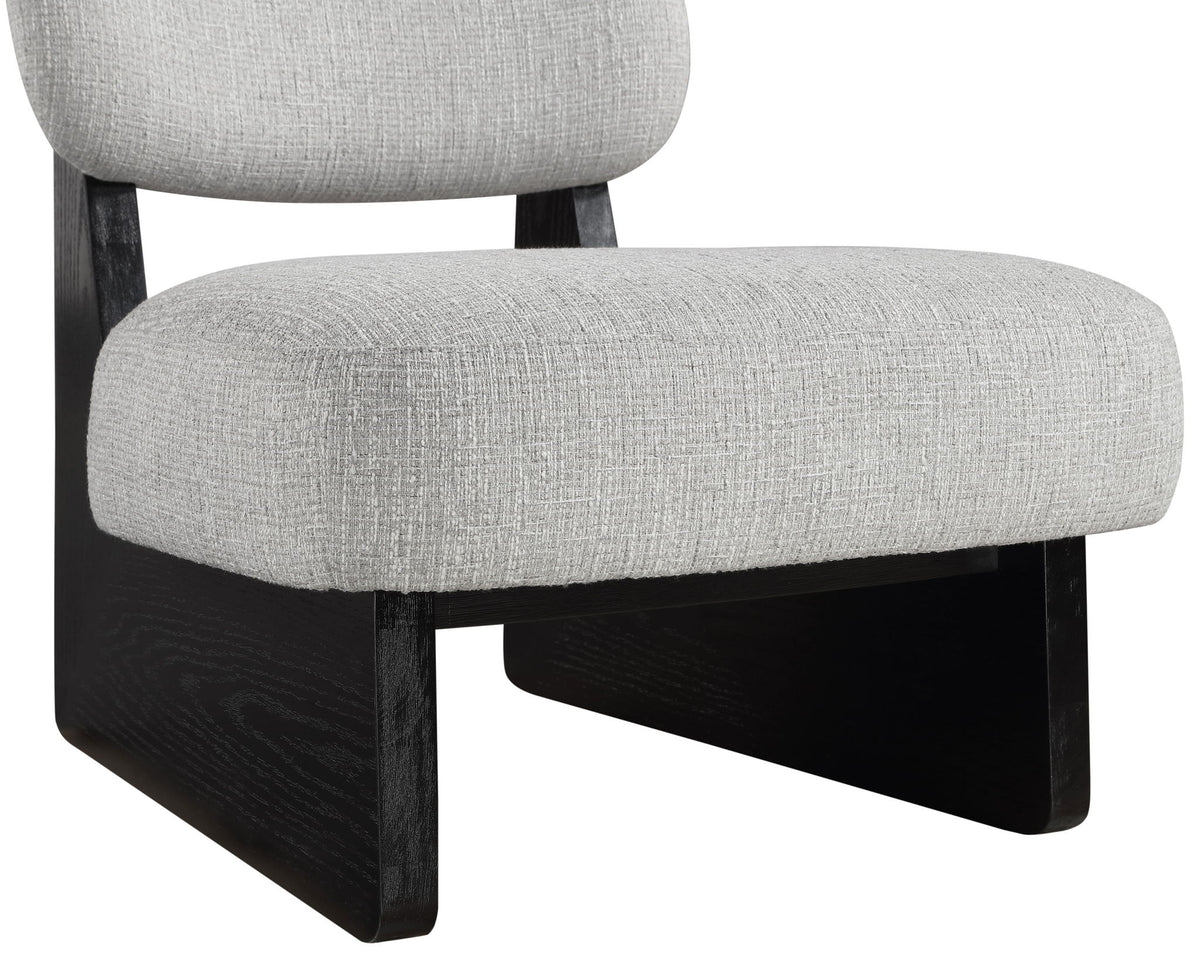 Vetra - Linen Textured Fabric Upholstered Accent Chair With Black Base