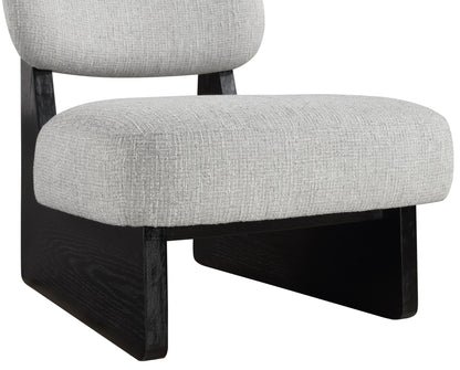 Vetra - Linen Textured Fabric Upholstered Accent Chair With Black Base