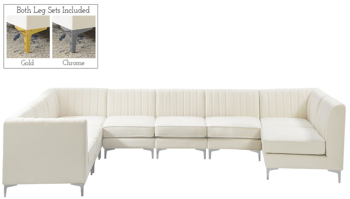 Alina - 8 Piece Velvet Modular Sectional