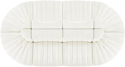 Rummi - Oval Velvet Performance Fabric Upholstered 8 Piece Modular Sectional