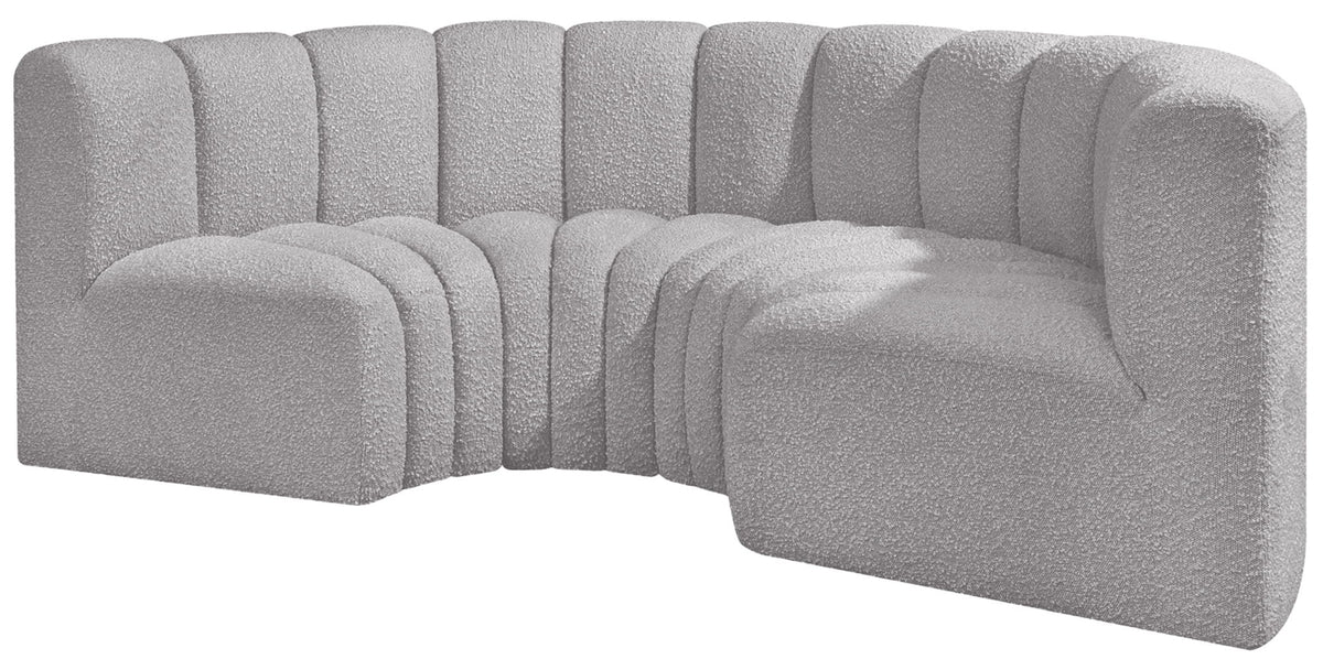 Arc - Boucle Fabric 4 Piece U-Shaped Modular Sofa