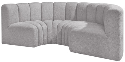 Arc - Boucle Fabric 4 Piece U-Shaped Modular Sofa