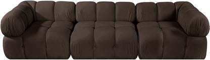 Orin - Velvet Performance Fabric Upholstered 3 Piece Modular Sofa
