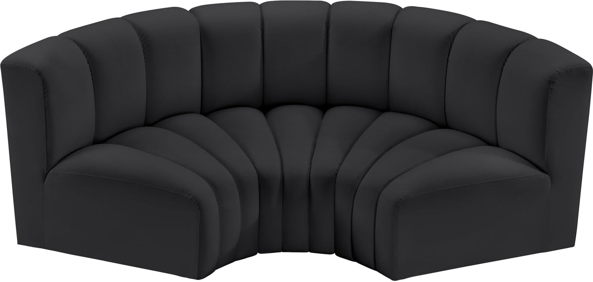 Arc - Faux Leather 3 Piece Modular U-Shaped Sofa