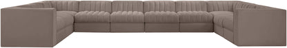 Rummi - Velvet Performance Fabric Upholstered 10 Piece Modular Sectional