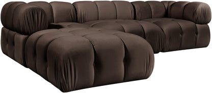Orin - Velvet 4 Piece Modular Sectional With Chaise