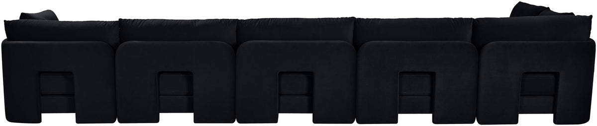 Hammond - Velvet Performance Fabric Upholstered 6 Piece L-Shaped Armless Sectional