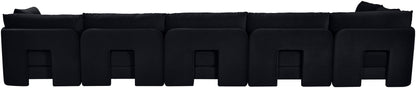 Hammond - Velvet Performance Fabric Upholstered 6 Piece L-Shaped Armless Sectional