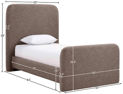 Fira - Linen Textured Fabric Upholstered Bed