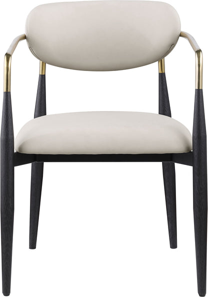 Ronda - Vegan Leather Upholstered Dining Arm Chair - Black Legs