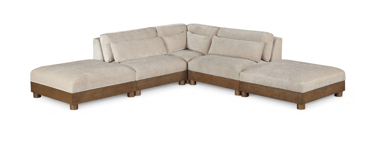 Turin - Chenille Fabric Upholstered Modular Sectional - Taupe