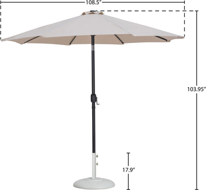 Fiji - Aluminum Patio Umbrella With Round White And Black Base