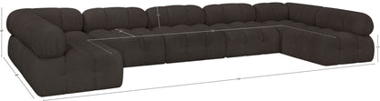 Ames - 7 Piece Boucle Fabric Modular Sectional