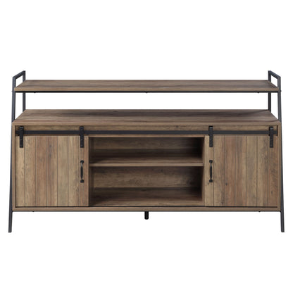 Rashawn - TV Stand - Rustic Oak & Black