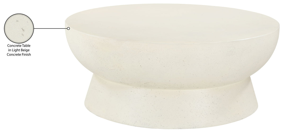 Avaya - Concrete And Fiberglass Indoor / Outdoor Coffee Table - Cream