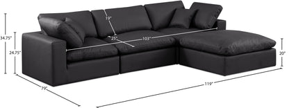 Comfy - 4 Piece Faux Leather Modular Sectional With Chaise