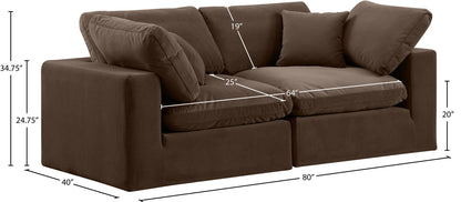 Comfy - Velvet Modular Sofa 2 Seats