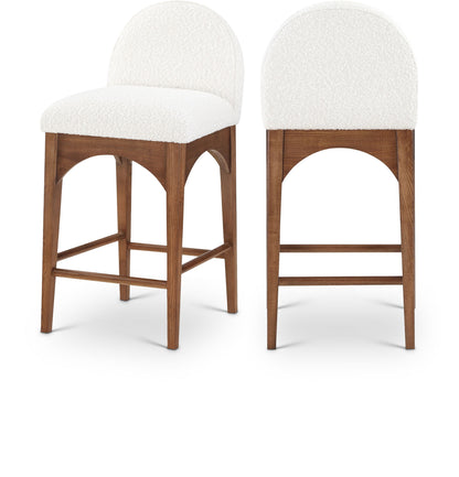Waldorf - Boucle Stool With Brown Legs