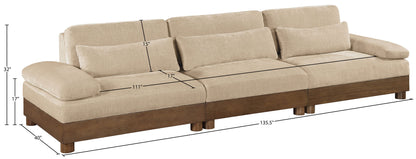 Turin - Chenille Fabric Upholstered Modular Sectional - Beige