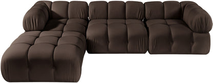 Orin - Velvet 4 Piece Modular Sectional With Chaise