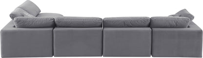 Comfy - 5 Piece Velvet Modular Sectional