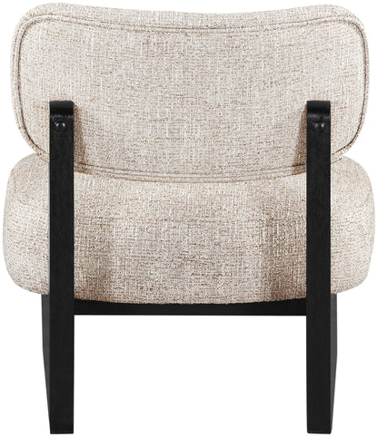 Vetra - Linen Textured Fabric Upholstered Accent Chair With Black Base