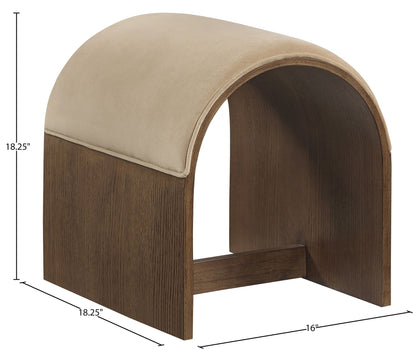 Sable - Velvet Performance Fabric Upholstered Bench