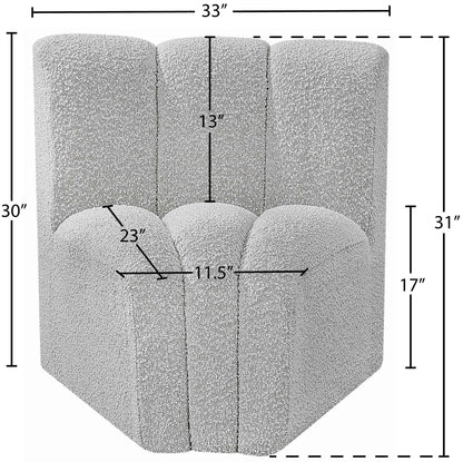 Arc - Boucle Fabric Curved Corner Chair