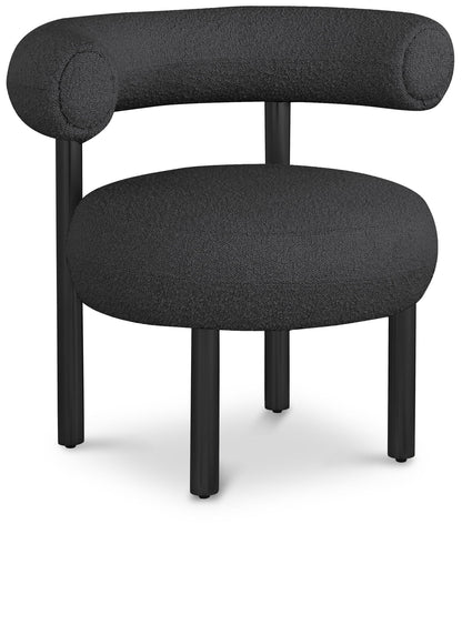 Bordeaux - Boucle Fabric Accent Chair With Black Legs