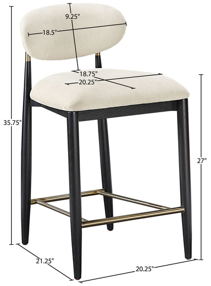 Riccio - Fabric Stool - Black Frame