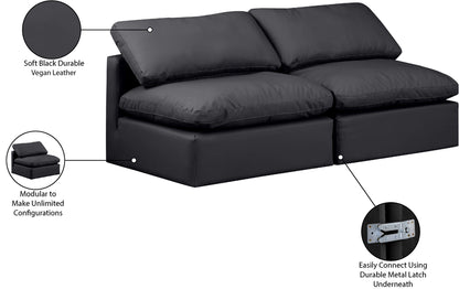 Indulge - Faux Leather 2 Seat Modular Armless Sofa