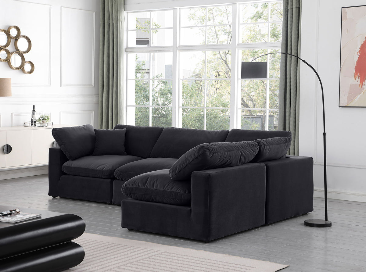 Comfy - 4 Piece Velvet Modular Armless Sectional