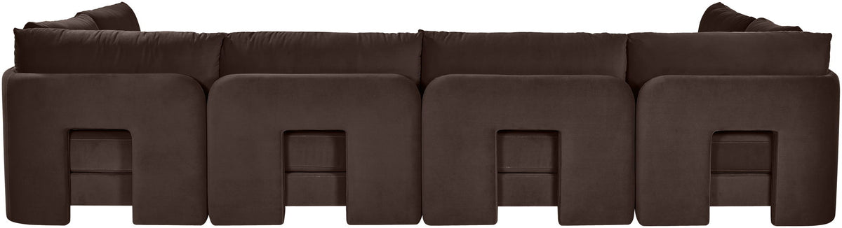 Hammond - Velvet Performance Fabric Upholstered 6 Piece U-Shaped Armless Sectional