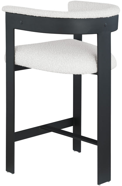 Romeo - Boucle Counter Stool With Black Base (Set of 2)