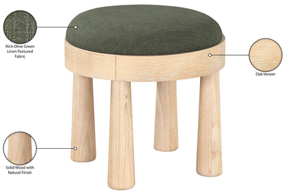 Larea - Linen Textured Fabric Ottoman - Natural Base