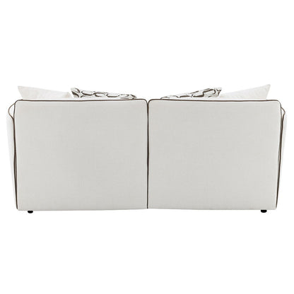 Yolanda - Loveseat With 4 Pillows - Beige Chenille