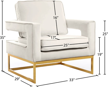 Noah - Accent Chair with Gold Legs