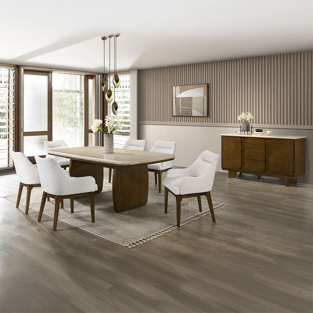 Kasha - Server With Marble Top Top - Vintage Oak