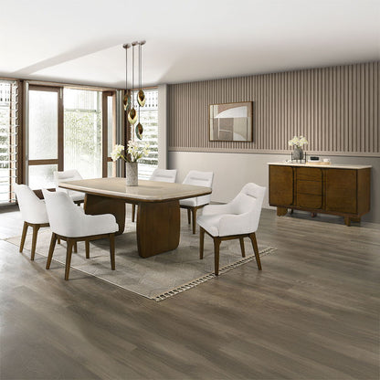 Kasha - Server With Marble Top Top - Vintage Oak